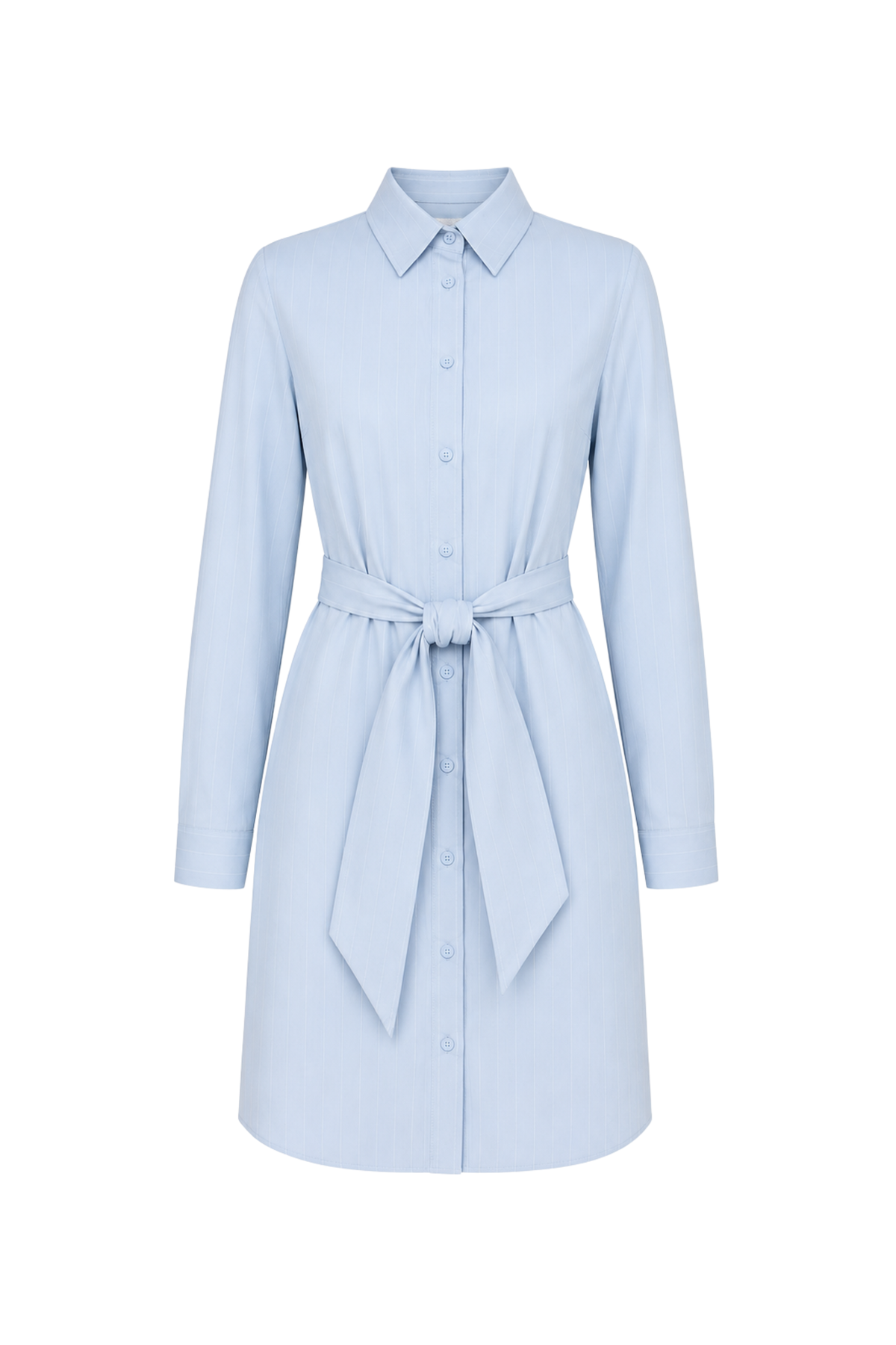 Sukienka koszulowa z wiązaniem baby blue - packshot