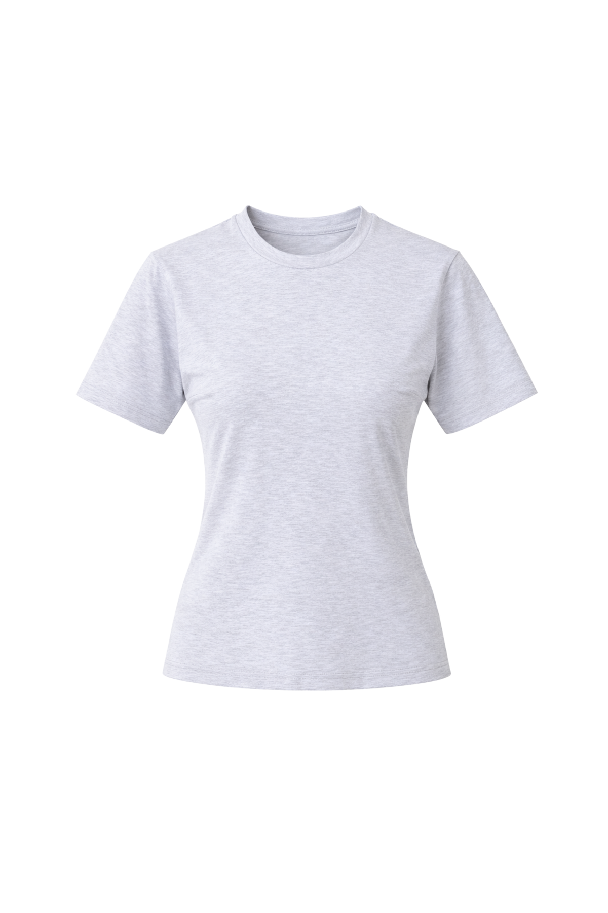 T-shirt z taliowaniem szary melanż - packshot