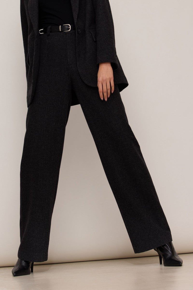 Striped wool trousers