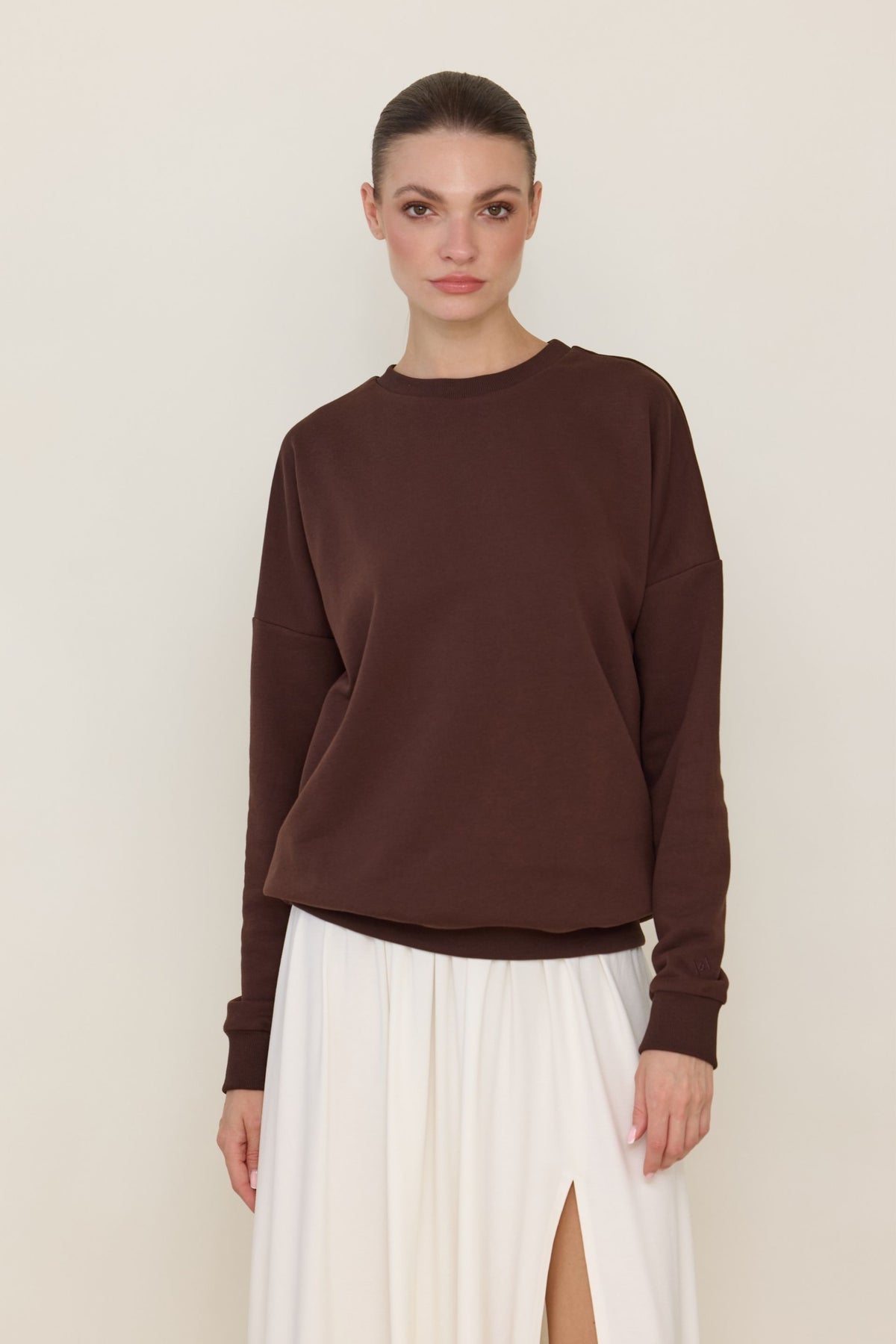 Bluza basic gorzka czekolada