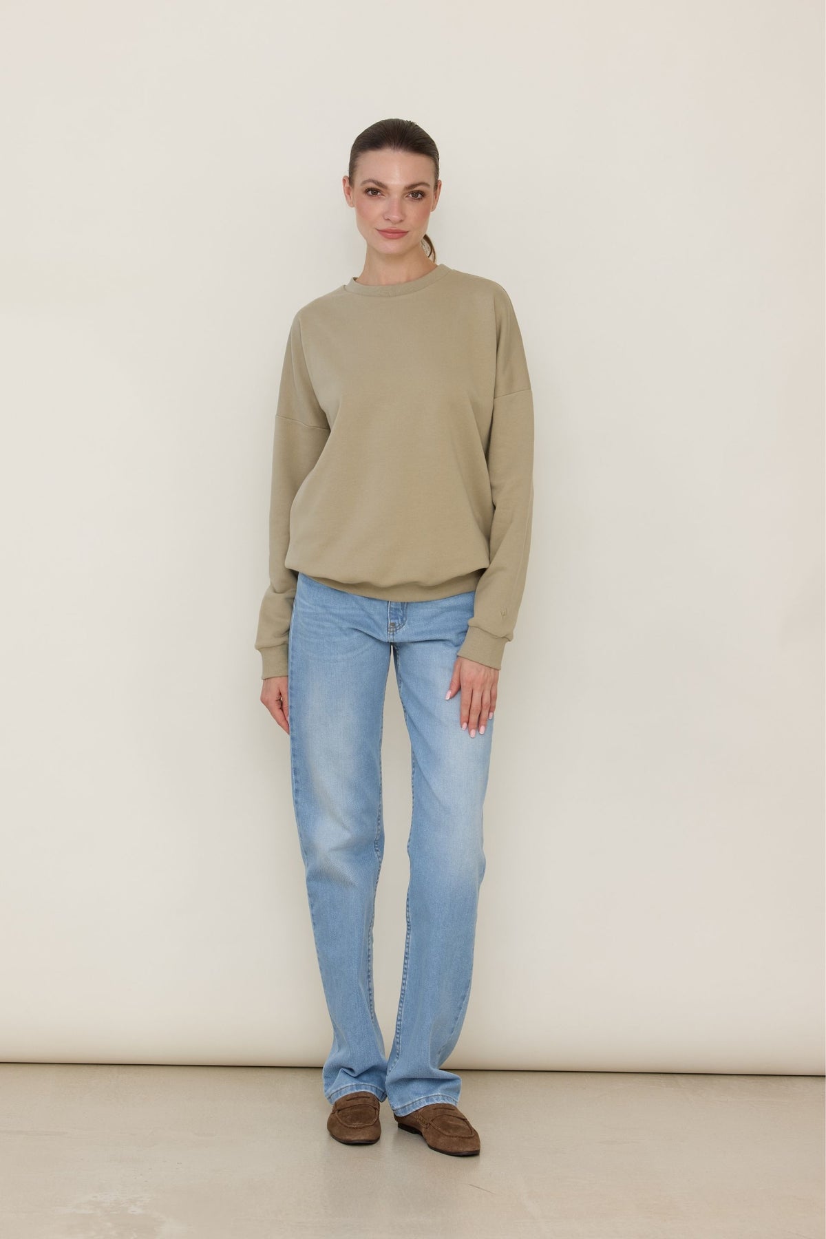 Bluza basic krem pistacjowy