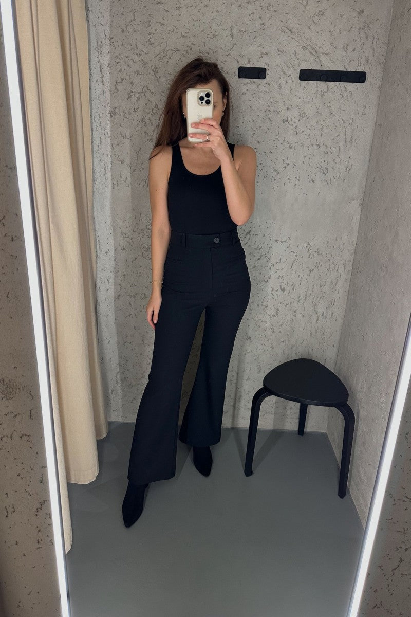 Basic black cotton tank top 