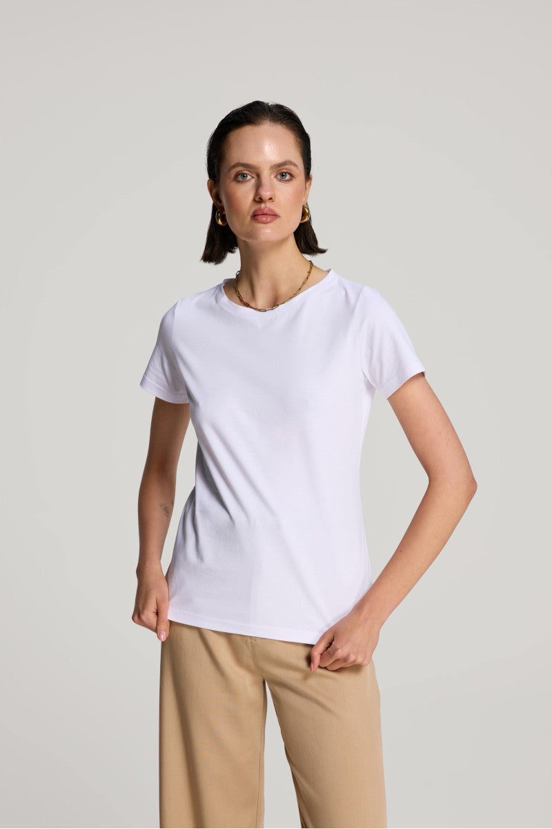 T-shirt z bawełny supima biały